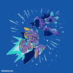 Royal blue tee. Jumping towards Artemis, Orion lines up a powerful punch as Artemis descends onto Orion ready for battle.  - Starlight Battle