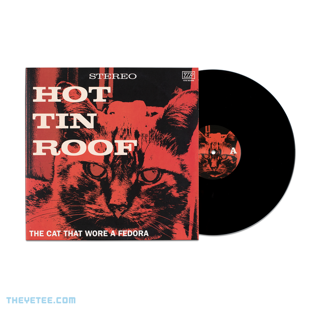 Hot Tin Roof- The Cat That Wore A Fedora Vinyl soundtrack with cover shows cat with red effect - Hot Tin Roof OST