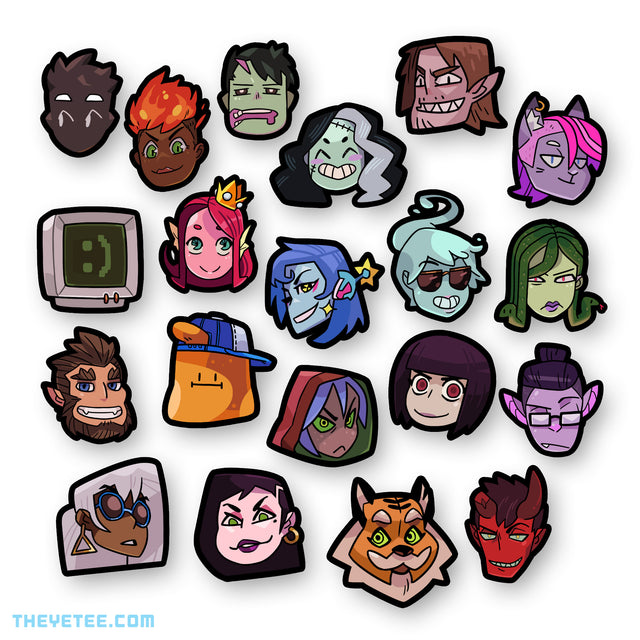 20 stickers of the heads of main Monster Prom characters. - Monster Prom Stickerpack
