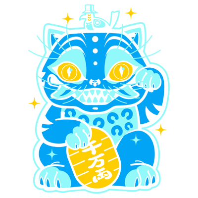Blue Lucky Cat