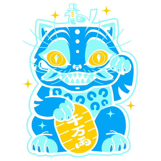 Blue Lucky Cat