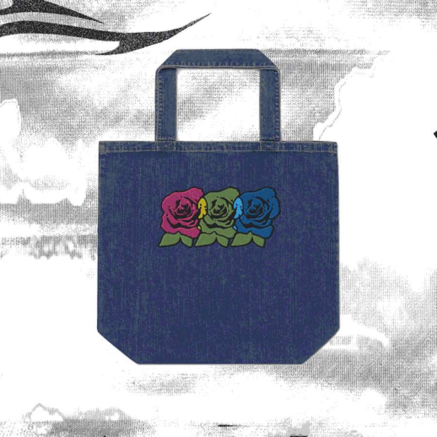 RGB ROSES DESIGNER DENIM TOTE