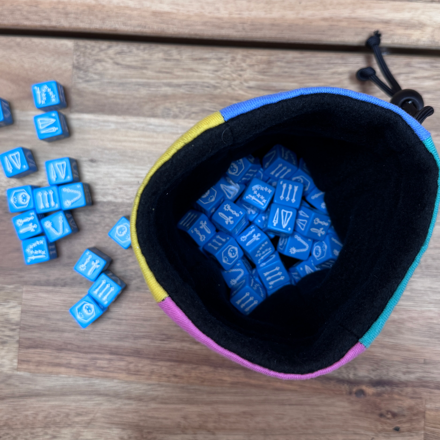 Upcycling Colorblock Dice Bag | Upcycling Colorblock Dice Bag