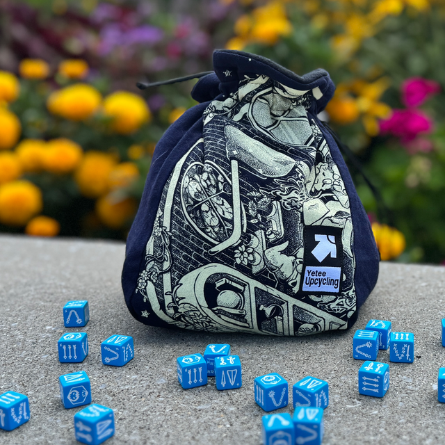 Jumbo Upcycling Dice Bag -Navy - Jumbo Upcycling Dice Bag -Navy