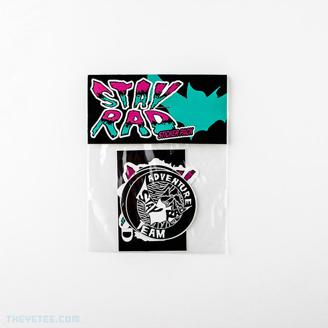 Make sure your adventure team stays rad with this sticker pack. Contains six 2+ inch stickers. - Stay Rad Sticks