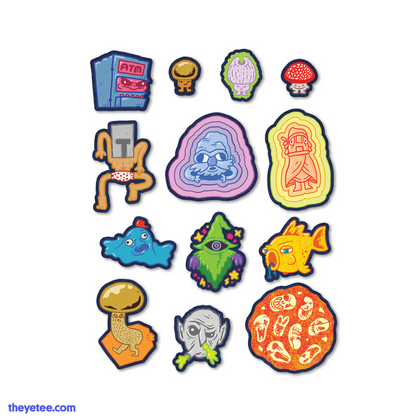 Everhood 13 character faces,  5.5" x 7" vinyl sticker sheet