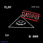 White chest design follows an old vhs footage motif. Centered is Chilluminati logo with the word classified stamped in red. - Classified Longsleeve
