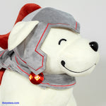 Close up side profile of Caesar's head showing off their smile. - Caesar Plush