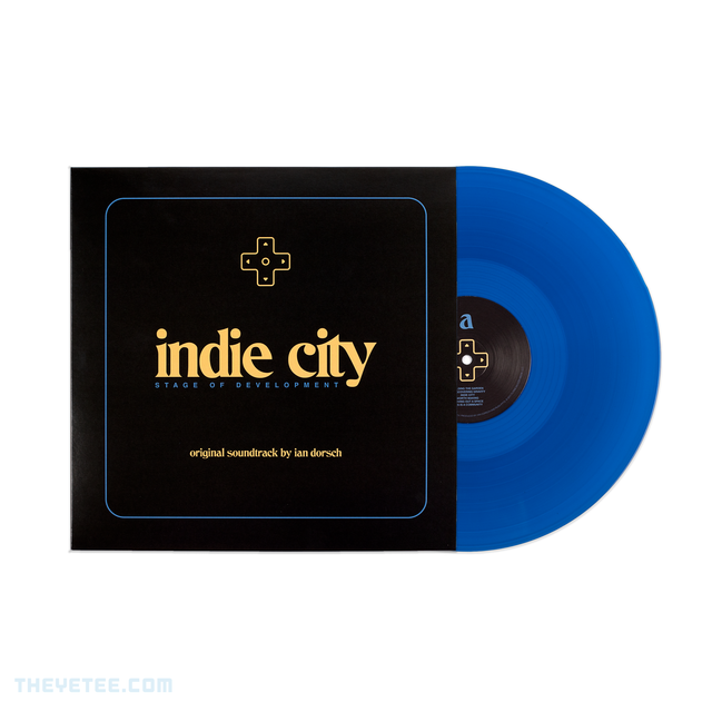 Indie City- Stage of Development blue vinyl original soundtrack album with cover is black has D-pad - Indie City: Stage of Development