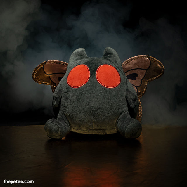 7 inch plush of Moth is gray with big red eyes and copper wings - Moffmin Plush