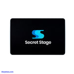 Also included is a black Secret Stage Logo Postcard. - Frame 352