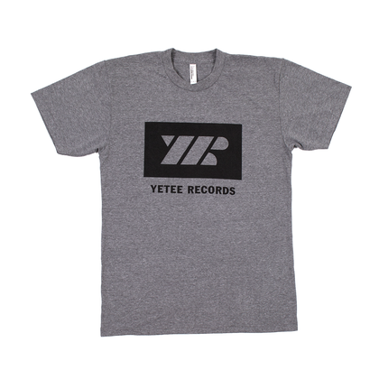 Heather gray tee with black Yetee Records Logo on front