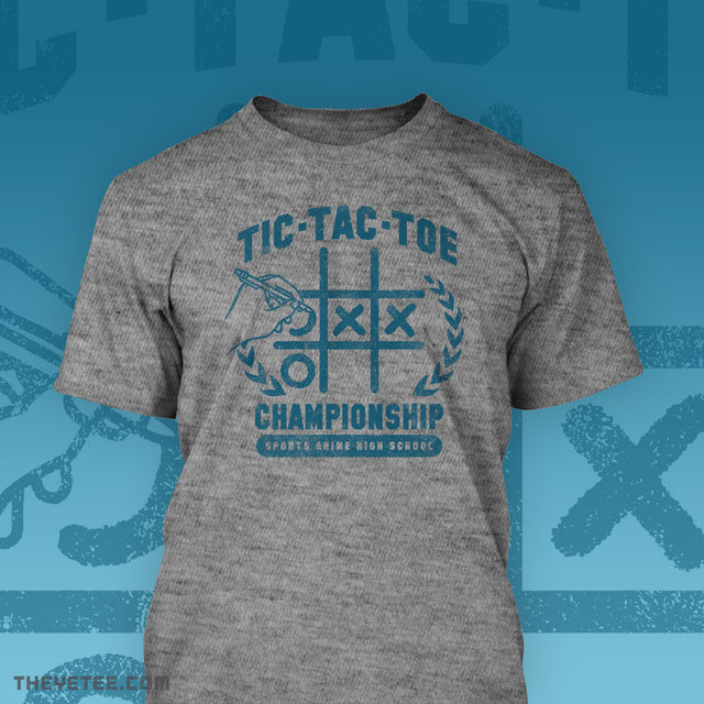 Tic-Tac-Toe Champion shirt for Sports Anime Highschool with back and front prints. Front is a tic-tac-toe board. - Tic-Tac-Toe